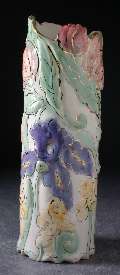 14" stoneware vase in Spring Garden pattern